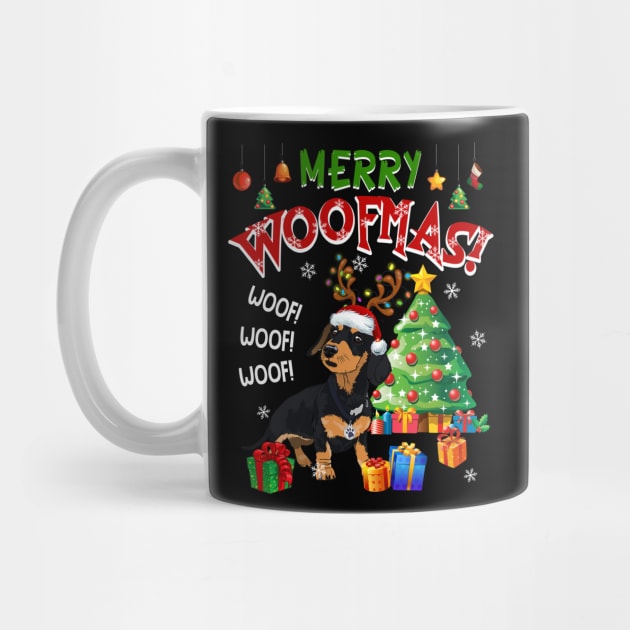 Dachshund Merry Woofmas Awesome Christmas by Dunnhlpp